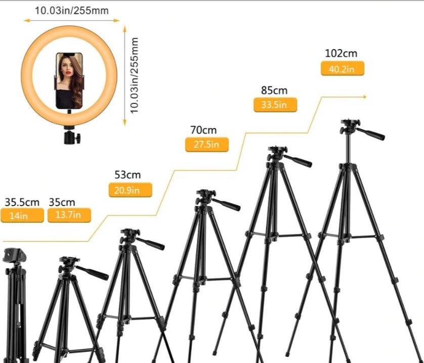 Aro de luz con trípode para celular 26cm - Tienda Mish!